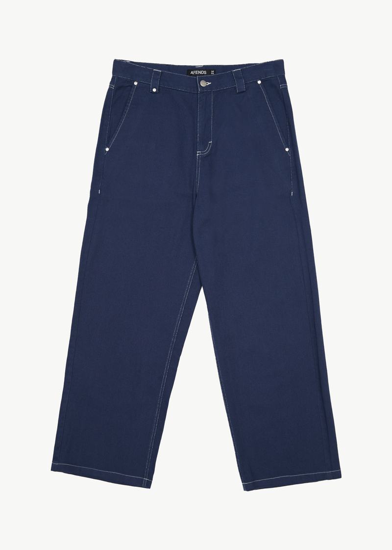 Afends Mens Pablo - Recycled Baggy Pant - Navy