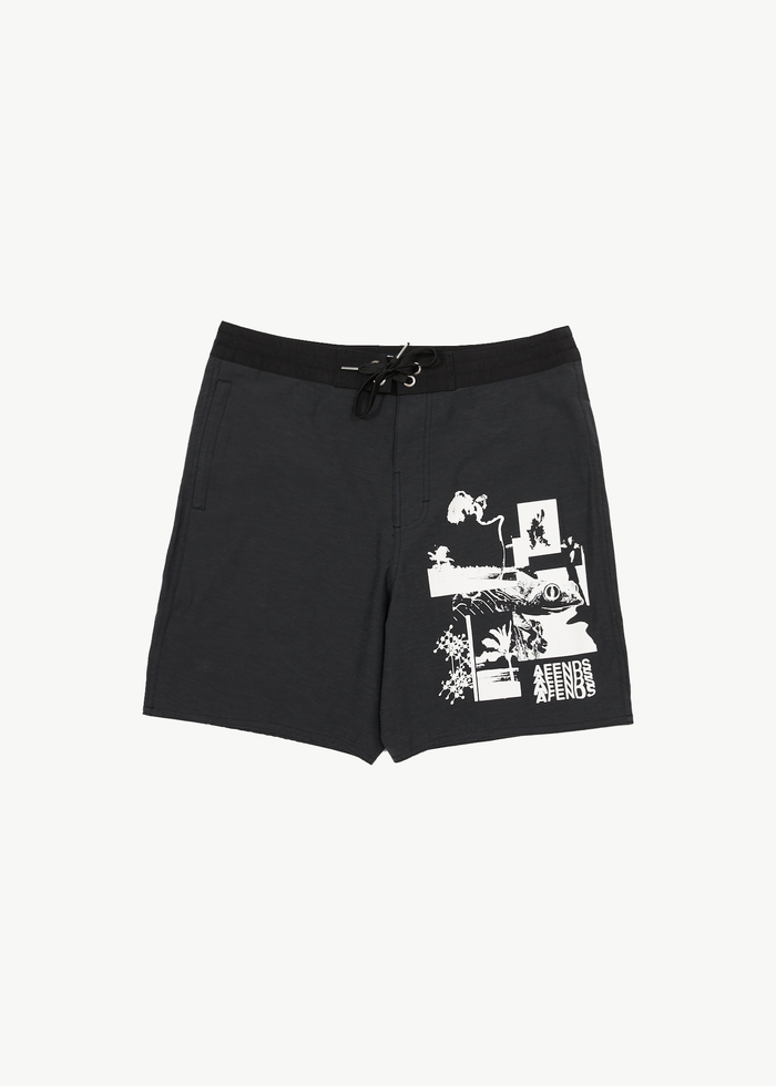 Afends Mens Collage -  Boardshorts 18" - Charcoal 