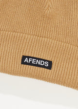 Afends Unisex Home Town - Recycled Knit Beanie - Tan - Afends unisex home town   recycled knit beanie   tan 