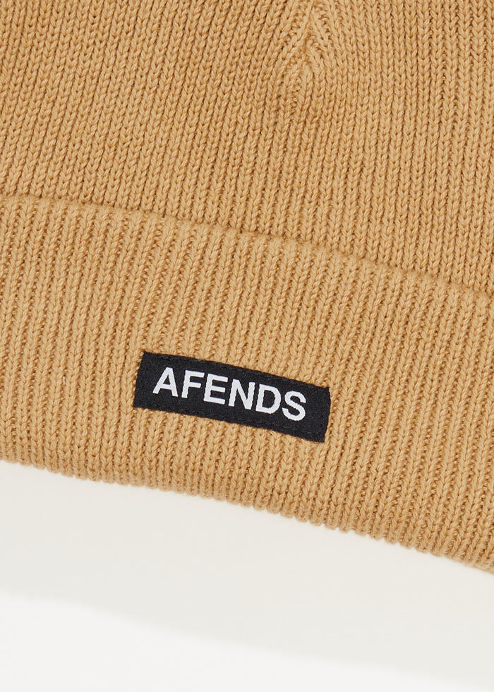 Afends Unisex Home Town - Recycled Knit Beanie - Tan 