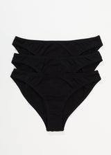 Afends Womens Lolly - Hemp Bikini Briefs 3 Pack - Black - Afends womens lolly   hemp bikini briefs 3 pack   black 