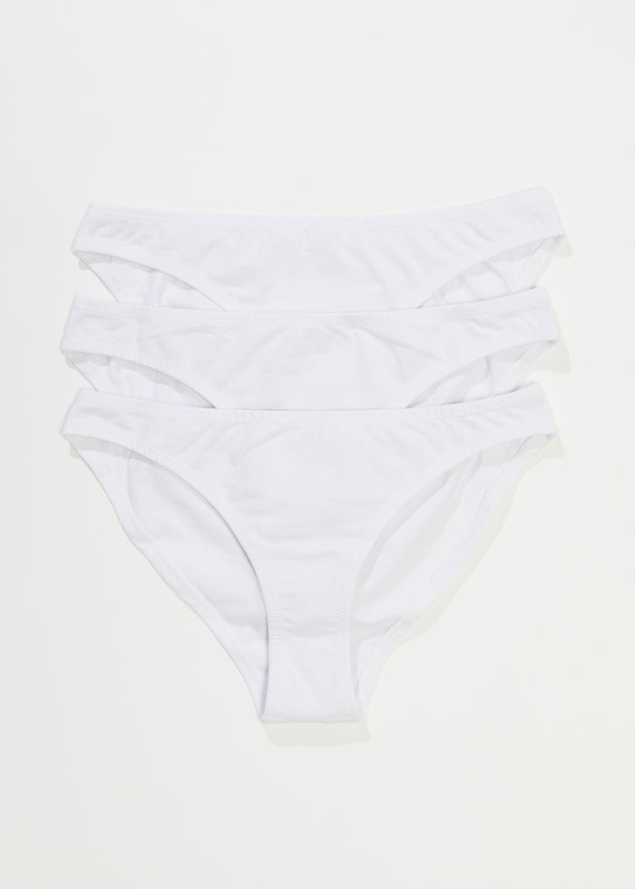 Afends Womens Lolly - Hemp Bikini Briefs 3 Pack - White