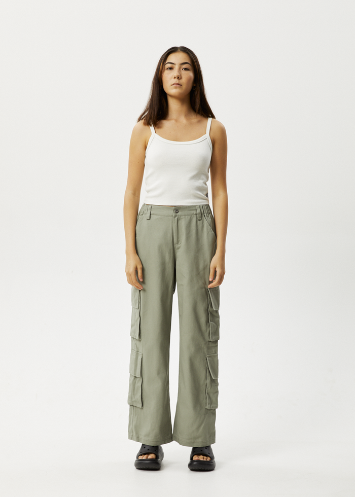 Afends Womens Midnight - Cargo Pants - Olive 