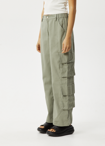 Afends Womens Midnight - Cargo Pants - Olive - Afends AU.