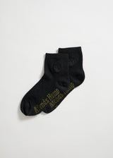 Afends Unisex Happy Hemp - Ankle Socks One Pack - Black / Black - Afends unisex happy hemp   ankle socks one pack   black / black 