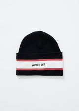 Afends Unisex Campbell  - Recycled Stripe Beanie - Black - Afends unisex campbell    recycled stripe beanie   black a215627 blk os
