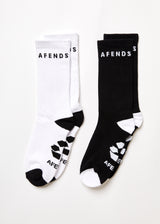 Afends Unisex Contrast - Recycled Socks Two Pack - Multi - Afends unisex contrast   recycled socks two pack   multi a220663 mut os