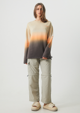 AFENDS Womens Polarised - Recycled Crew Neck Jumper - Cement - Afends womens polarised   recycled crew neck jumper   cement 