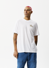 Afends Mens Caterpillar - Retro Graphic T-Shirt - White - Afends mens caterpillar   retro graphic t shirt   white 