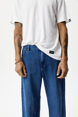 AFENDS Mens Pablo - Hemp Denim Baggy Jeans - Authentic Blue - Afends mens pablo   hemp denim baggy jeans   authentic blue 