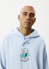 AFENDS Mens World Problems - Recycled Hoodie - Powder Blue - Afends mens world problems   recycled hoodie   powder blue 