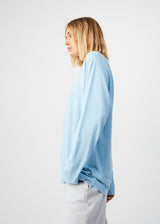 Afends Unisex Conditional - Unisex Organic Oversized Long Sleeve T-Shirt - Sky Blue - Afends unisex conditional   unisex organic oversized long sleeve t shirt   sky blue