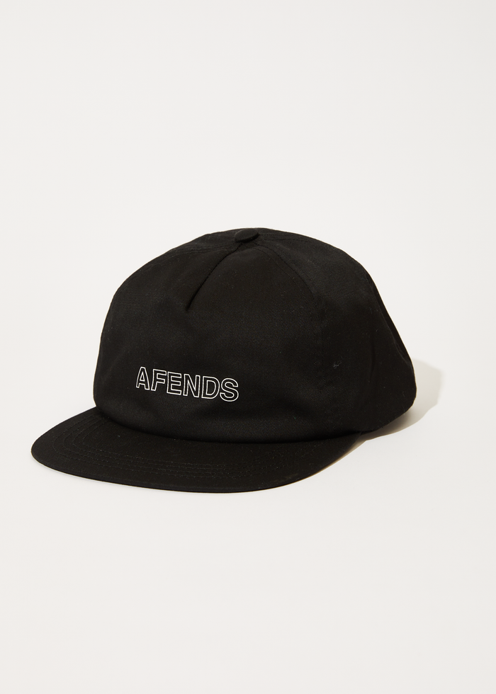 Afends Unisex Outline Recycled - Recycled 5 Panel Cap - Black 