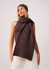 AFENDS Unisex Solace - Organic Knitted Scarf - Coffee - Afends unisex solace   organic knitted scarf   coffee 