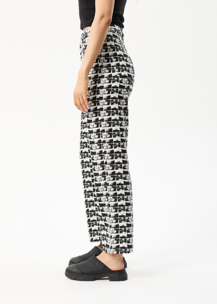 Afends Womens Chaos Shelby - Hemp Wide Leg Pants - Black - Afends AU.