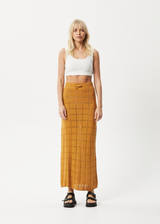 AFENDS Womens Femme - Knit Maxi Skirt - Mustard - Afends womens femme   knit maxi skirt   mustard 