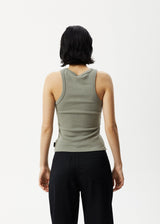 Afends Womens Lydia - Hemp Ribbed Singlet - Olive - Afends womens lydia   hemp ribbed singlet   olive 