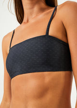 Afends Womens Samia - Recycled Bikini Top - Black - Afends womens samia   recycled bikini top   black w226700 blk xs
