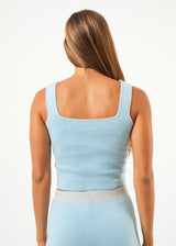Afends Womens Samia - Recycled Knit Cropped Top - Sky Blue - Afends womens samia   recycled knit cropped top   sky blue 