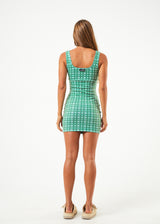 Afends Womens Tully - Hemp Ribbed Check Mini Dress - Forest Check - Afends womens tully   hemp ribbed check mini dress   forest check 