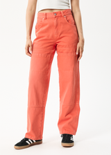 Afends Womens Moss - Organic Denim Carpenter Jeans - Faded Orange - Afends womens moss   organic denim carpenter jeans   faded orange 