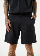 AFENDS Mens Ninety Twos - Recycled Chino Shorts - Black - Afends mens ninety twos   recycled chino shorts   black 