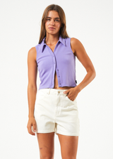 Afends Womens Seventy Three's - Organic Denim High Waisted Shorts - Off White - Afends womens seventy three's   organic denim high waisted shorts   off white 