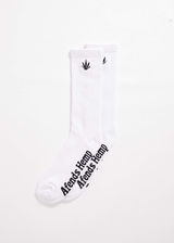 AFENDS Unisex Happy Hemp - Socks One Pack - White - Afends unisex happy hemp   socks one pack   white a194686 wht os