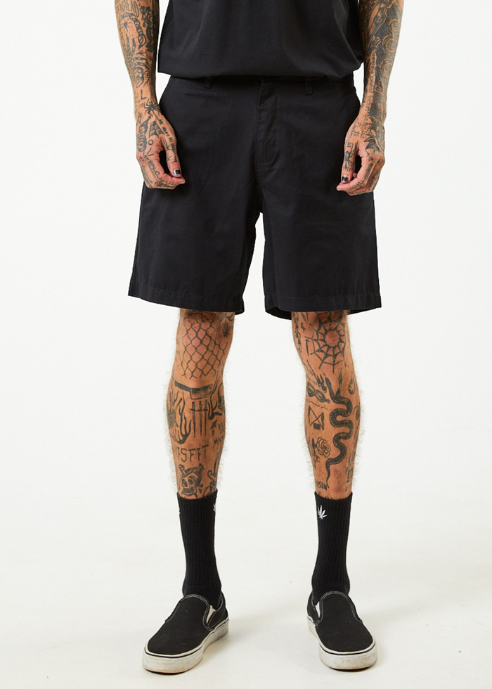 Afends Mens Ninety Twos - Recycled Chino Shorts - Black 