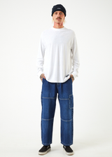 Afends Mens Richmond - Hemp Denim Baggy Workwear Jeans - Original Rinse - Afends mens richmond   hemp denim baggy workwear jeans   original rinse 