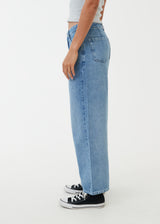 Afends Womens Kendall - Hemp Denim Low Rise Jeans - Worn Blue - Afends womens kendall   hemp denim low rise jeans   worn blue 