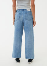 Afends Womens Kendall - Hemp Denim Low Rise Jeans - Worn Blue - Afends womens kendall   hemp denim low rise jeans   worn blue 