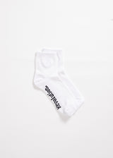 Afends Unisex Happy Hemp - Ankle Socks One Pack - White / White - Afends unisex happy hemp   ankle socks one pack   white / white 