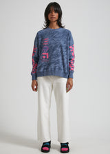 AFENDS Womens All Or Nothing - Hemp Slouchy Crew - Storm - Afends womens all or nothing   hemp slouchy crew   storm w213500 stm xs