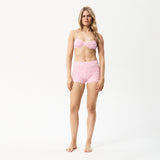 Afends Womens Rhye - Recycled Terry Booty Short Bikini Bottoms - Powder Pink - Afends womens rhye   recycled terry booty short bikini bottoms   powder pink w225707 pwp xs