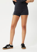Afends Womens Solace - Organic Knit Bike Shorts - Charcoal - Afends womens solace   organic knit bike shorts   charcoal 