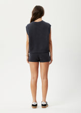 Afends Womens Solace - Organic Knit Bike Shorts - Charcoal - Afends womens solace   organic knit bike shorts   charcoal 