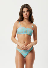 Afends Womens Adi - Recycled Bikini Top - Blue Stripe - Afends womens adi   recycled bikini top   blue stripe 
