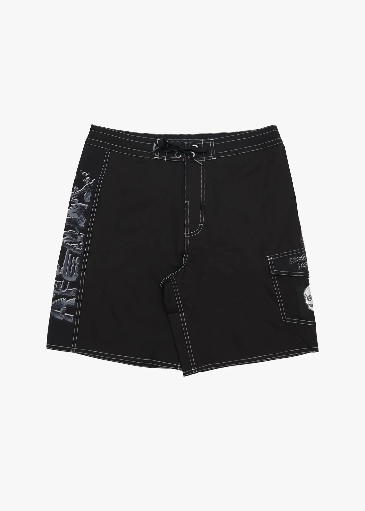AFENDS Mens Lqd Metal - Surf Related V2 Boardshort 19" - Black