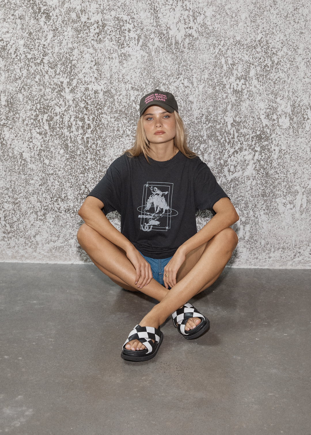 AFENDS Womens Rodeo - Oversized Tee - Stone Black 