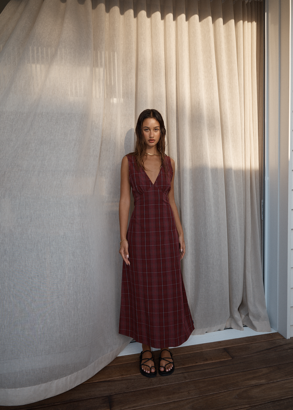 AFENDS Womens Eboni - Maxi Dress - Port