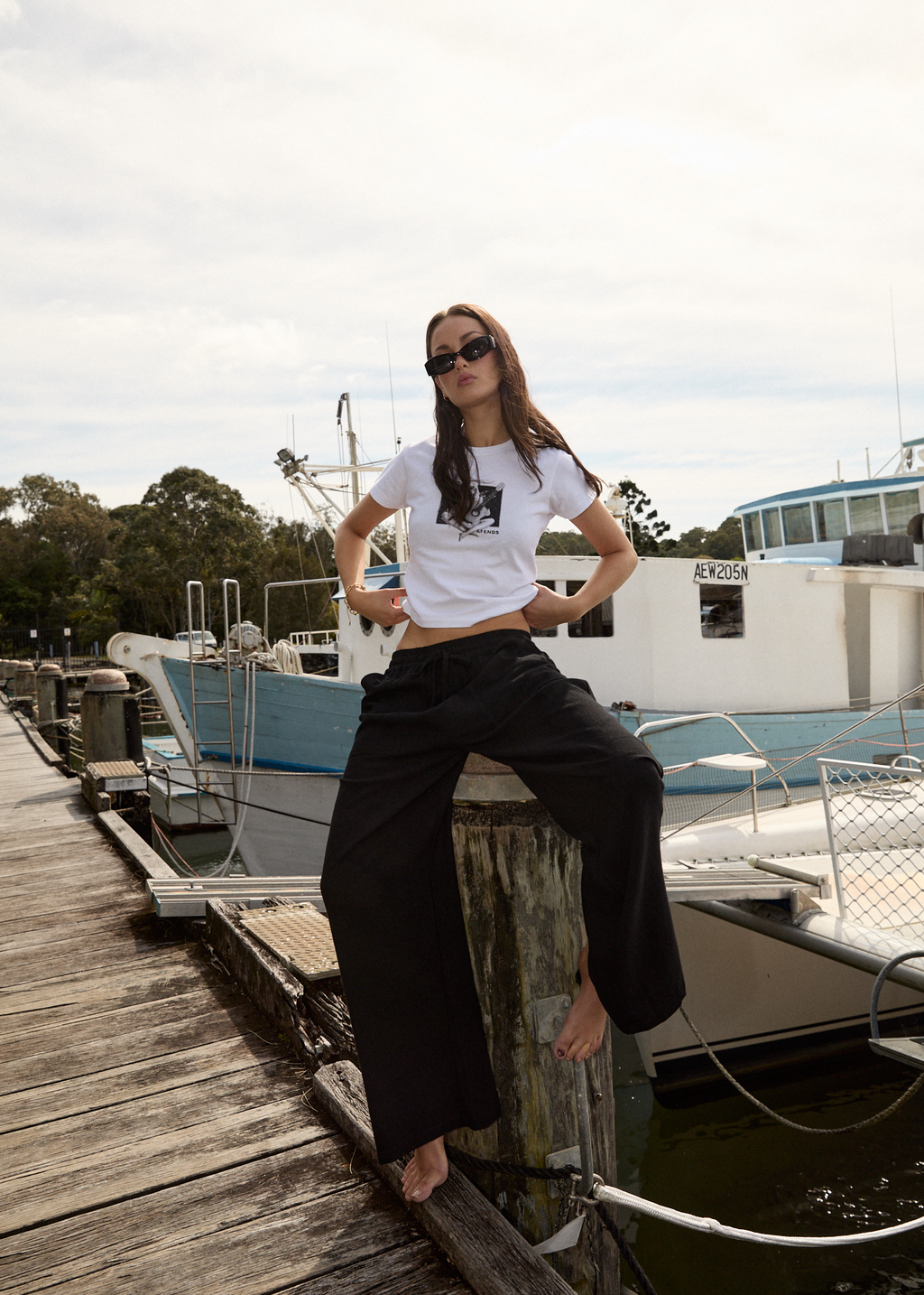 AFENDS Womens Amaya - Wide Leg Pant - Black