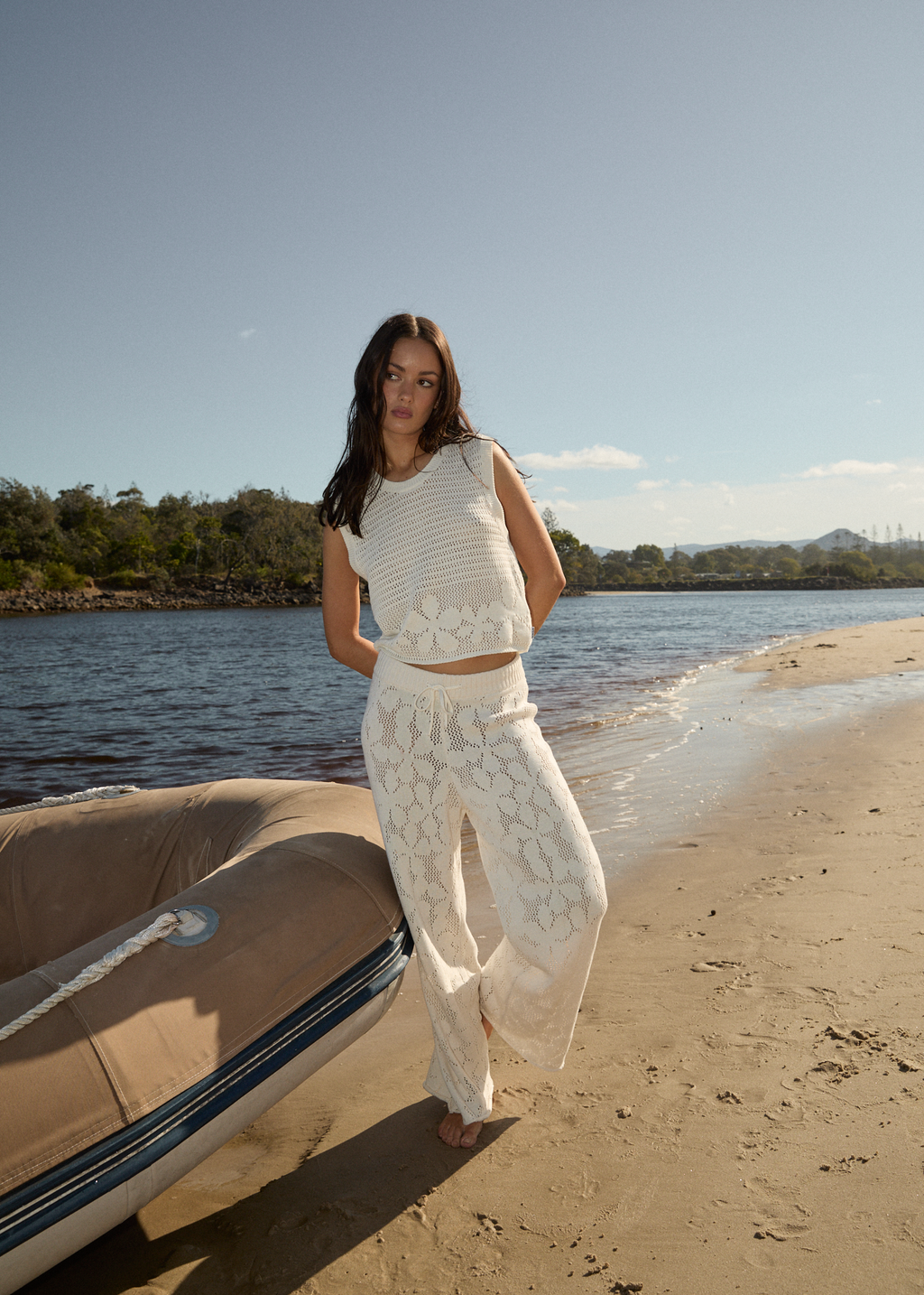 AFENDS Womens Saint - Knit Pant - White