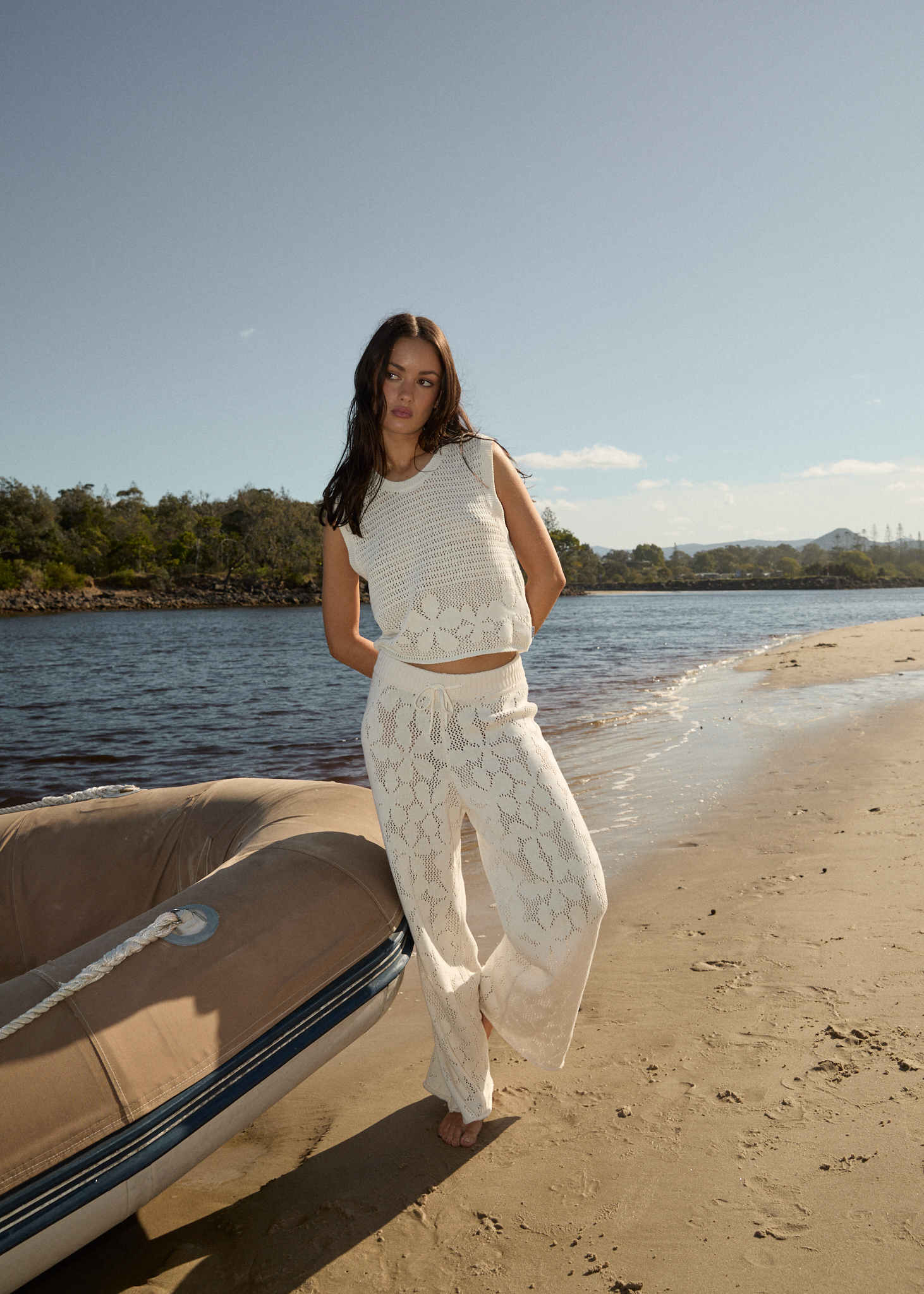 AFENDS Womens Saint - Knit Pant - White