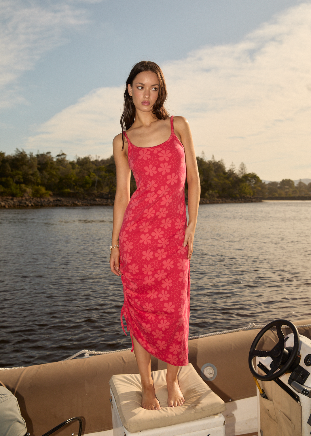 AFENDS Womens Valerie - Maxi Dress - Tomato 