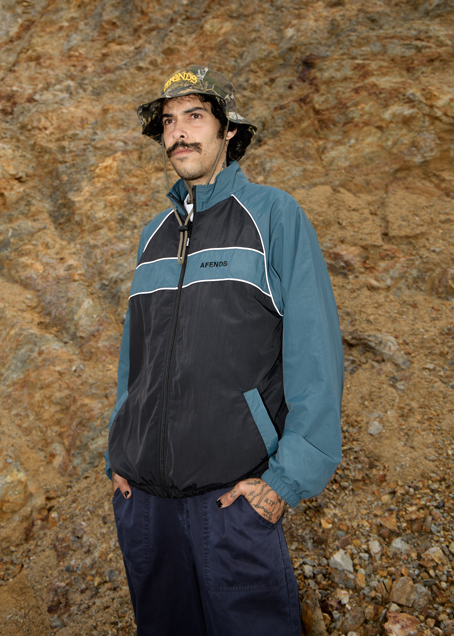 AFENDS Mens Spicy - Sports Spray Jacket - Black