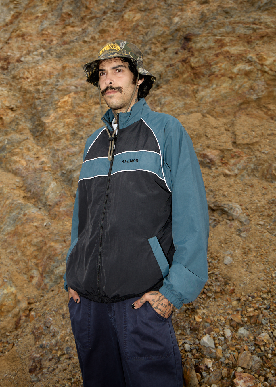 AFENDS Unisex Anthology - Unisex Nylon Anorak - Cement