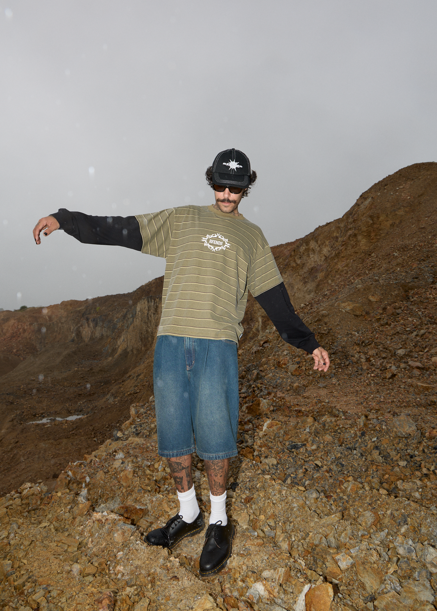 AFENDS Mens My Tribe - Layered Boxy Tee - Boa