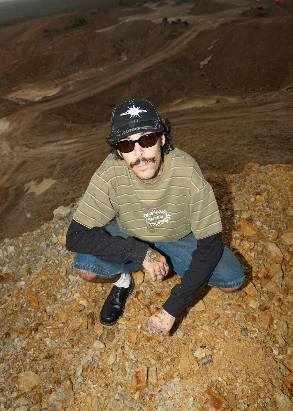 AFENDS Mens My Tribe - Layered Boxy Tee - Boa