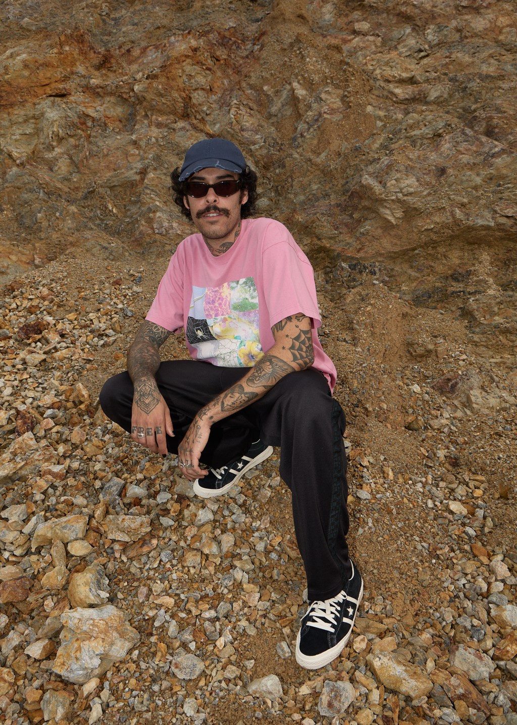 AFENDS Mens Sadworld - Heavyweight Boxy Tee - Washed Marrakesh